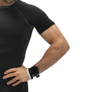 T-shirt de compression gris personnalisé pour homme, ultra-ajusté, effet seconde peau, séchage rapide, 75 % polyester, 25 % élasthanne, haut de sport pour entraînement en salle de sport, OEM - Product Image 5