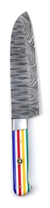 มีดทำครัวเหล็กดามัสกัสทำมือ ด้ามเรซิ่นลายหลากสี มีดหั่น - Product Image 2