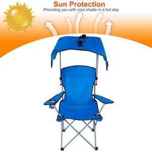 Pieghevole 330lb capacità di carico spiaggia baldacchino sedia portabicchieri protezione solare campeggio prato sedile Picnic per spiaggia di viaggio a bordo piscina - Product Image 6