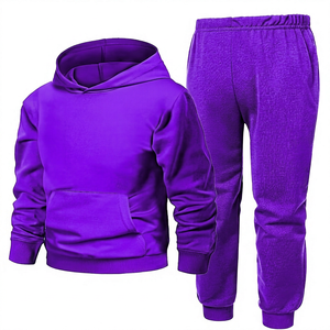 Sudadera con Capucha Estampada Gris Unisex, Pantalones Deportivos de Color Sólido, Chándal de Algodón Estilo Coreano, Ropa Casual de Otoño, Largo Completo, Corte Regular - Product Image 6