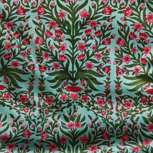 Tela de Algodón Cambray Estampada a Bloques 60x60, Tela de Algodón con Estampado Tradicional Jaipuri - Product Image 6