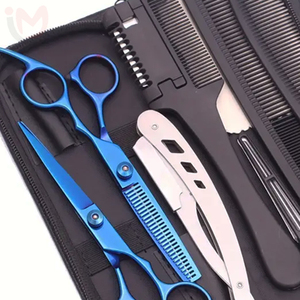 Ensemble professionnel de coiffure coloré pour la coupe des cheveux, ciseaux en acier inoxydable, peigne, rasoir, kit d'outils de salon IMANS - Product Image 4