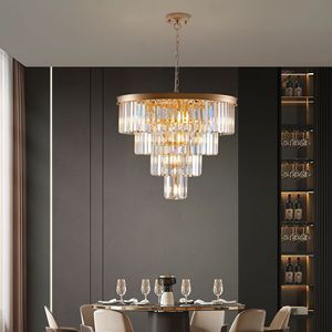 Lampadario a Soffitto Contemporaneo a 4 Livelli in Cristallo Dorato da 24 Pollici, Lampada a Sospensione Moderna per Sala da Pranzo e Soggiorno con Finitura Dorata - Product Image 2
