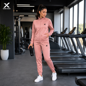 Chándal Deportivo para Mujer X Sports City, Cuello Alto, Color Rosa, Estilo Deportivo con Bolsillos Laterales, Transpirable, Poliéster-Microfibra, Logotipo X - Product Image 3