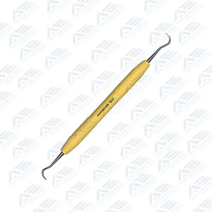 อุปกรณ์เหล็กสีเหลืองสดใส รุ่น Sickle Jack Scaler แบบแข็ง ปลายสองด้าน เครื่องมือผ่าตัดทางทันตกรรม ใช้แรงมือ ได้รับการรับรองมาตรฐาน CE - Product Image 3