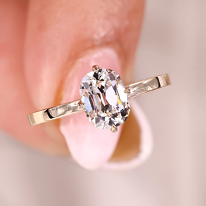 Anillo con Bisel de Corte Rosa Redondo, Anillo de Diamante Cultivado en Laboratorio de 1.78 Quilates, Anillo de Compromiso, Anillo de Boda, Joyería, Anillo de 14k - Product Image 1