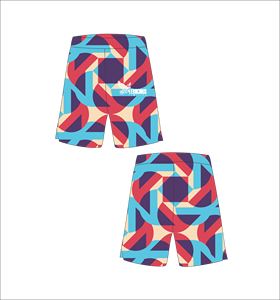 FEROCIOUS CLOTHING Short de bain pour homme à motif géométrique, séchage rapide, taille élastique, décontracté, longueur courte - Product Image 1