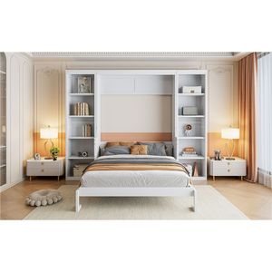 Lit Murphy blanc pleine grandeur avec bureau et bibliothèque 12.7 ETA - Product Image 5