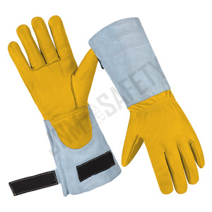 Gants de soudage en cuir pleine fleur de vachette traité ignifuge avec doublure en tissu Nomex, manchette de sécurité TIG, antistatiques, antidérapants, durables, 7 oz - Product Image 3