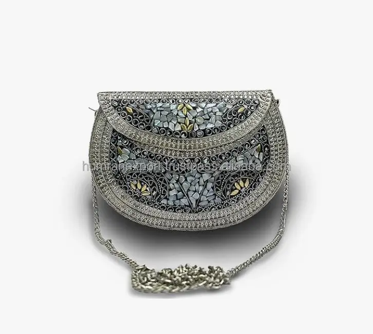 Purse, Handmade bag, Clutch Evening Vintage Bag from Metal & Mosaic Stones, Shoulder Bag Purse. perfect gift for her.