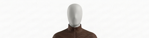 Men's Brown Knitted <b>Zip</b>-<b>Up</b> Racer <b>Jacket</b> Stand Collar Breathable Eco-Friendly Quick Dry Casual Autumn Wear Regular Fit Moto - Product Image 4