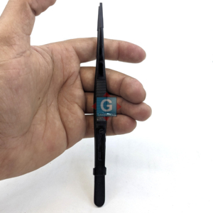 Gray Rocks High-quality Stainless Steel Precision Tweezers Tapered Baguette Cut Anti-slip Grooves Adjustable Lock Jewelry <b>Tool</b> - Product Image 1