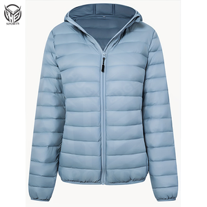 Chaqueta de Invierno Acolchada con Capucha, 100% Poliéster, Gruesa, con Cierre de Cremallera, Tejido Brillante, Secado Rápido, Transpirable, Resistente al Viento, OEM, para Hombre - Product Image 3