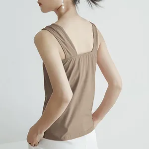 Premium OEM ODM <b>Women</b> <b>Knitted</b> Crop <b>Tank</b> <b>Tops</b> Cotton Sleeveless Eco-Friendly Quick Dry Gym Yoga Fitness Workout Activewear Custom - Product Image 4