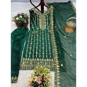 Beau haut de fête pour femmes-Ensemble Pent et Dupatta Apparence élégante - Product Image 4