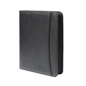 Venta al por mayor de carpetas de material de primera calidad negro de cuero profesional Padfolio carpetas tamaño A4 carpeta de archivos de documentos mejor en el segmento - Product Image 1