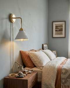 Vintage Pleated Nordic Ceramic Glass <b>Wall</b> Lamp <b>with</b> Copper Finish Decorative Bedside Reading <b>Light</b> for Bedroom Living Room Hotel - Product Image 3
