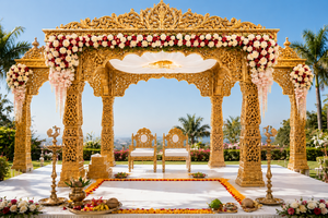 Mandap de Fibra Maharani Premium para Bodas Perfectas, Mandap Estilo Bollywood para Decoración de Bodas Hindúes, Fabricante para Eventos en EE. UU. - Product Image 3