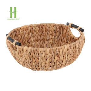Set of 3 Customizable Eco-Friendly Boho <b>Water</b> Hyacinth Tray Basket Storage Serving Food <b>Container</b> OEM HNH Craft Vietnam - Product Image 6