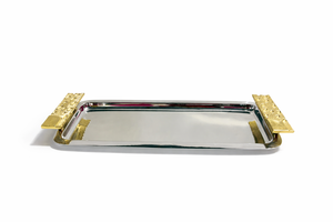 Metal Marble & Wood Contemporary Round Serving Tray/<b>Platter</b>-Eco-Friendly <b>Disposable</b> Party <b>Platter</b> - Product Image 2