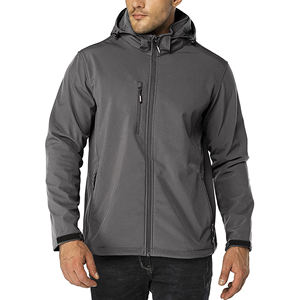 Veste polaire à capuche tendance pour homme, sur mesure, manteau softshell de haute qualité, motif décoratif, tissu tricoté léger pour l'hiver - Product Image 1