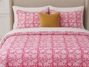 Luxury Handmade Cotton Kantha <b>Quilt</b> Floral Hand Block Print Bed Cover <b>Throw</b> Blanket Custom Size OEM All-Season Reversible - Product Image 2