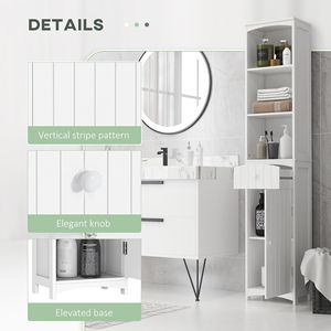 Mobiletto da Bagno Autoportante da 67 Pollici, Armadio Alto a 3 Ripiani con Cassetto Bianco, Scaffali per Bagno - Product Image 5