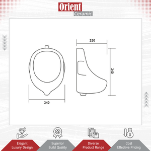 Urinario Masculino de Pared de Cerámica Blanca con Certificación ISO y CE, de Primera Calidad y a Bajo Precio de Mercado - Product Image 2