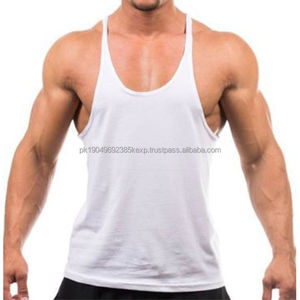 Customized 100% Cotton <b>Men's</b> <b>Gym</b> <b>Tank</b> <b>Tops</b> Breathable Knitted Singlet for Bodybuilding Casual Style with Customized Brand - Product Image 2