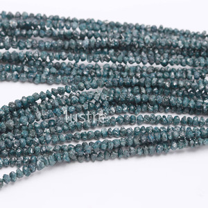 Cuentas de Diamante Azul Crudo de Grado AAA, Diamantes Naturales sin Cortar, Hilo de Piedras Preciosas de 3.5-5.5 mm, 15.5 Pulgadas, para la Elaboración de Joyería de Lujo - Product Image 2