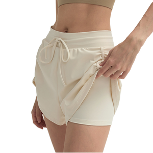 Women's High Waisted Solid Drawstring Yoga Shorts <b>With</b> <b>Pockets</b> Breathable Spandex Polyester <b>Workout</b> Shorts - Product Image 3