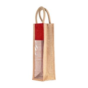Single <b>Bottle</b> Burlap Wine Gift <b>Bag</b> Reusable Champagne Jute Shopping Carry <b>Bag</b> Jute Wine <b>Bottle</b> <b>Bag</b> With Handle - Product Image 2