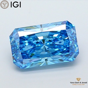 Diamante Cultivado en Laboratorio con Certificado IGI, 4.00 Quilates, Corte Radiante, Claridad VS2, Color Azul Intenso, Ideal para Joyería Fina - Product Image 1