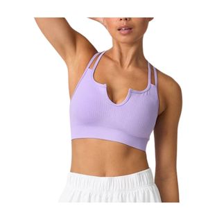 Soutien-gorge de sport sans couture pour femme, dos à bretelles, côtelé, pour gym, yoga, fitness, entraînement, vêtements de sport, logo personnalisé, fournisseur OEM en gros - Product Image 2