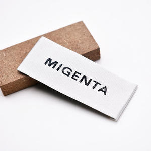 Étiquettes tissées personnalisées pour vêtements, forme drapeau, en damassé, étiquettes de taille pour l'entretien des vêtements, marque de vêtements, lavables, découpées au laser, faible MOQ - Product Image 5