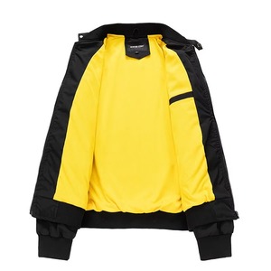 Chaqueta Bomber de Manga Larga con Cierre de Cremallera, Cuello Alto, Color Sólido, Resistente al Viento, Tejido de Poliéster, Chaqueta de Otoño para Hombre - Product Image 6