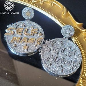 Pendentif Hip Hop Charm_Jewells en Argent 925 avec Perle d'Eau Douce et Moissanite Taille Brillant, Plaqué Or, Thème Couronne, pour Homme, Usage Quotidien - Product Image 2