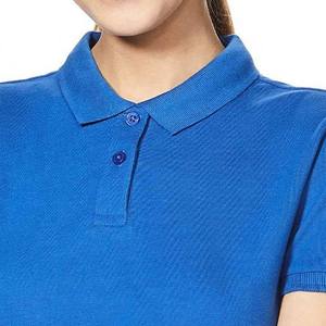 เสื้อโปโลแขนสั้นสีน้ำเงินสำหรับผู้ชาย สีพื้น ผ้าปิเก้ถัก ระบายอากาศดี ดีไซน์กระดุม ทรงปกติ - Product Image 5