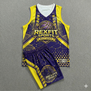 Ensemble de maillots et shorts de basket-ball à sublimation directe d'usine, vêtements d'équipe sportive personnalisés - Product Image 3