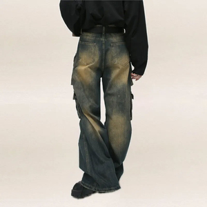 Pantalones Vaqueros Holgados Lisos para Hombre, Jeans Oversize, Estilo Hip Hop, Streetwear, Pantalones Holgados de Alta Calidad con 6 Bolsillos - Product Image 4