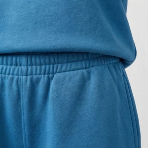 Ensemble décontracté 2 pièces pour femme en tricot bleu uni, t-shirt à manches courtes et short au-dessus du genou, coupe ample, respirant, pour le printemps et l'été - Product Image 5