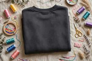 Sweat-shirt oversize en molleton de coton pour femme avec lettres « Hope » jaunes matelassées anti-boulochage et arc-en-ciel brodé - Product Image 2