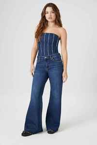 Top de Mezclilla para Mujer, Elegante y Moderno, Silueta Limpia, Tela Suave, Comodidad Flexible, Acabado Pulido, Elegancia Cotidiana - Product Image 4