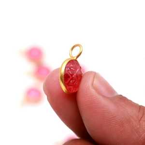 Colgante de Flor de Cuarzo Turmalina Rosa AAA, Plata de Ley 925, Gema Tallada a Mano, Amuleto de Piedra de Turmalina para Fabricación de Joyas - Product Image 4
