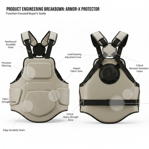 Gilet de protection thoracique haute résistance de qualité supérieure, renforcé, pour sports de plein air, entraînement, travail, sécurité, boxe - Product Image 2