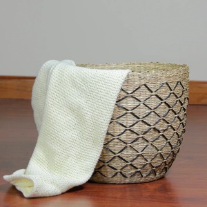 Natural Brown and Black Woven Lattice Seagrass <b>Basket</b> Handmade <b>Storage</b> <b>Basket</b> Wholesale eco-friendly Made in Vietnam - Product Image 2