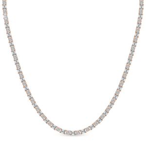 Collar de tenis de oro original con diamantes cultivados en laboratorio de corte esmeralda, elegancia oriental, disponible en oro de 10k/14k, joyería al por mayor - Product Image 5