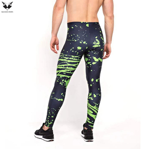2026 Wholesale Best Product Customized Logo Print Men's Gym Fitness Wear Make Your Own MMA Compression Leggings - Product Image 6