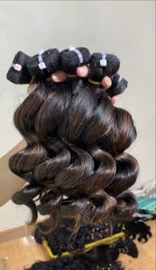 CDYHAIR High Quality Raw Vietnamese Non-Remy Bouncy Curl <b>Egg</b> Curl Fumi Curl Human Hair Wig Machine Double Weft Cuticle Aligned - Product Image 2