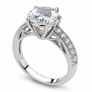 Anillo de Compromiso Roy Diamond con Diamante Clásico de Corte Brillante, Plata 925 con Baño de Rodio, Engaste de Garras, Joyería para Mujer, Certificado IGI - Product Image 3